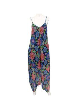 Floral Asymmetrical Maxi Dress Boho Cottage Resort‎ Art Festival Slip Camisole 4